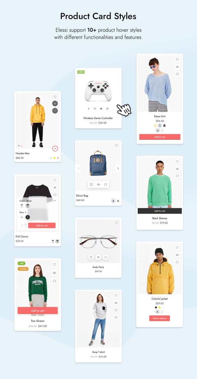 Elessi - WooCommerce AJAX WordPress Theme - Hover Styles