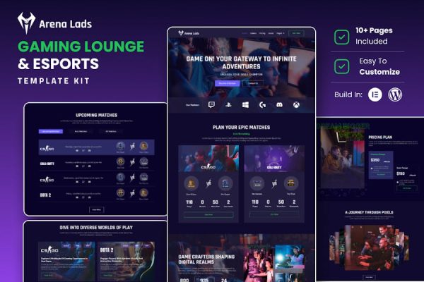 Download Arena Lads - Esports & Gaming Elementor Template Kit