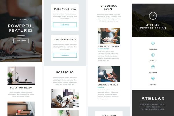 Download Atellar - Responsive Email + StampReady Builder Atellar is clean and modern email template is awesome design for your corporate and business email.