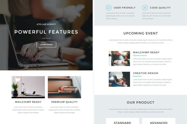 Download Atellar - Responsive Email + StampReady Builder Atellar is clean and modern email template is awesome design for your corporate and business email.