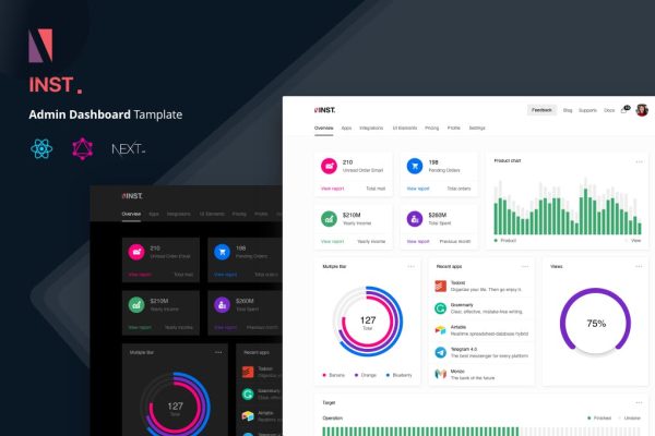 Download Inst - React Admin Template with GraphQL Minimalist React Dashboard built with React, NextJS, TypeScript, GraphQL & Uber’s Base UI