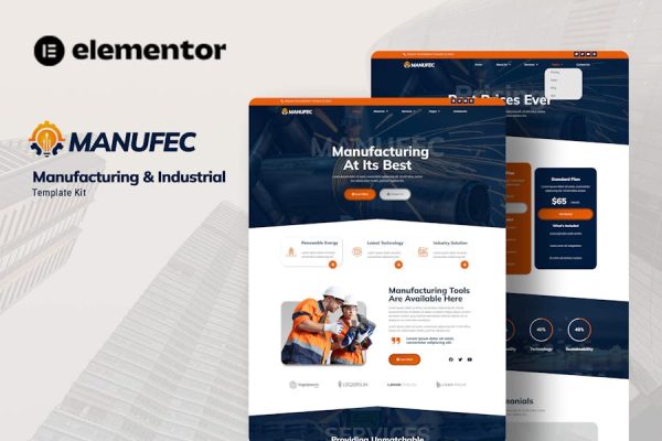 Download Manufec - Manufacturing & Industrial Elementor Template Kit