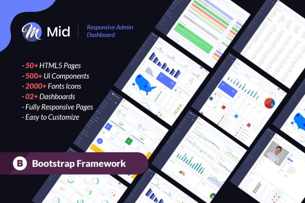 Download Mid - Creative Dashboard Template It is fully responsive admin dashboard template built with Bootstrap, HTML5 and CSS3, Media query.