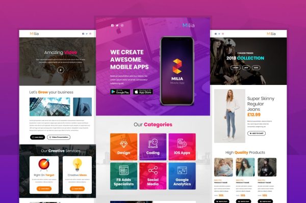 Download Milia - Responsive Email with 100+ Modules Create beautiful responsive e-mail templates for promoting your e-shop, business & services