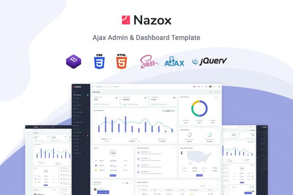 Download Nazox - Ajax Admin & Dashboard Template Nazox - Ajax is a simple and beautiful admin template built with Bootstrap v5.0.1.