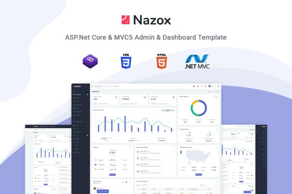 Download Nazox - ASP.Net Core & MVC5 Admin & Dashboard Nazox fully-featured multi-purpose admin templete designed with Bootstrap 5, asp, CSS3 and jQuery.