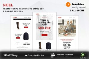 Download Noel - Promotional Email Templates Set Noel - Promotional Email Templates Set with Online Builder