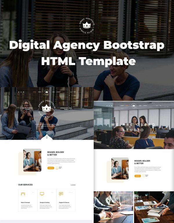 Download Obero - Digital Agency Bootstrap HTML Template Obero is a unique & exclusive web template for Corporate businesses powered with the latest version