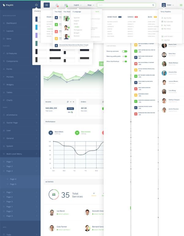 Download PlayKit - Web Application Kit & Dashboard admin, app, application, bootstrap, charts, crm, D3, dashboard, kit, panel, Ra-Themes, software