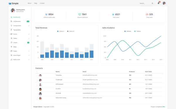 Download SimpleAdmin - Responsive Admin Template SimpleAdmin is a bootstrap based premium admin template.