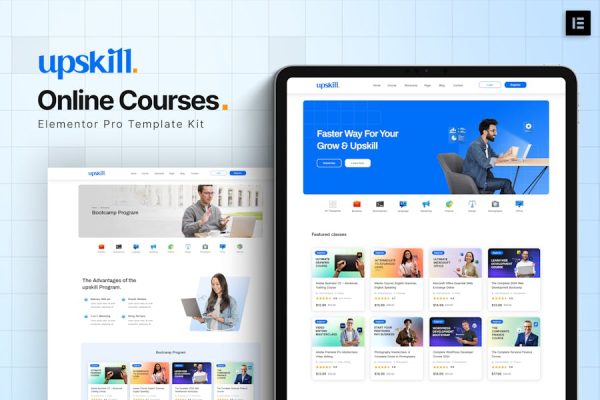 Download Upskill - Online Course Elementor Pro Template Kit