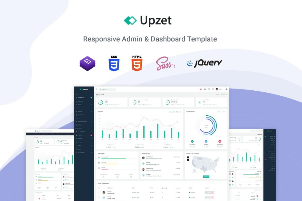 Upzet - Admin & Dashboard Template Upzet is a Bootstrap 5 based fully ...