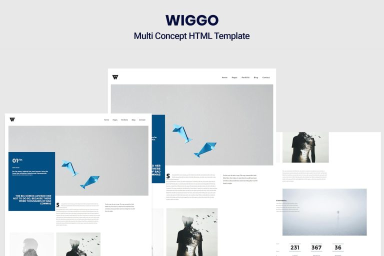 Download Wiggo - Multi Concept HTML Template agency, clean, creative, minimalist, personal, portfolio,agency, bootstrap, business, construction