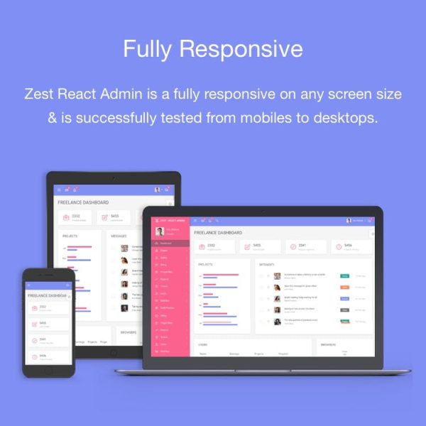 Download Zest: Multi-Concept React Admin Template A premium multi-purpose admin dashboard theme based on React framework, Bootstrap 4 and Reactstrap