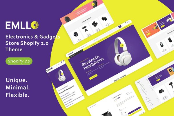 Download Emllo - Electronics & Gadgets Responsive Shopify Gadgets shop, electronics store online Shop Electrical, Electronics Spares Shop Shopify Drag & Drop