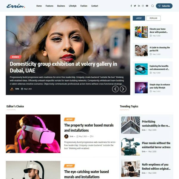 Download Errin - Newspaper & Personal Blog WordPress Theme Discover the Perfect Newspaper & Personal Blog WordPress Theme for Your Online Publishing Needs