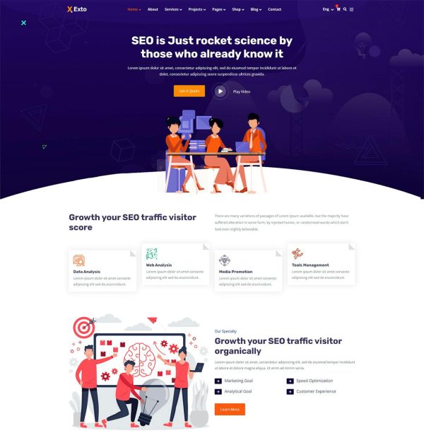 Download Exto - SEO & Marketing Company HTML Template A Professional HTML Template for SEO & Marketing Company and Startups!