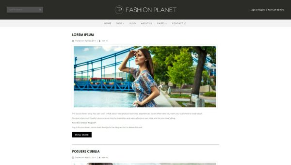 Download Fashion Planet - Responsive Shopify Theme Shopify Store Template for Fashion and Accessories Industry.