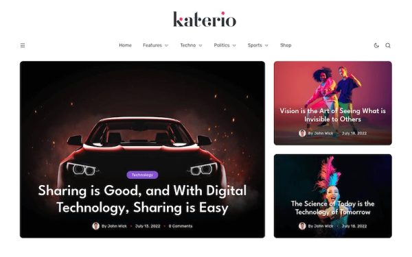 Download Katerio - Magazine & Blog WordPress Theme RTL Support & Based on Elementor Builder