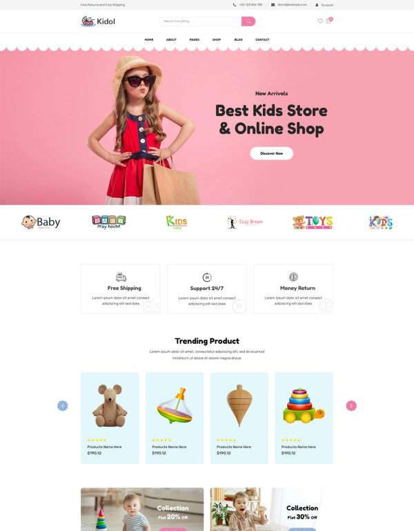 Download Kidol - Kids Toys Store eCommerce HTML Template Kids Toys Store eCommerce HTML Template is a stunning, responsive, and elegant HTML5 template