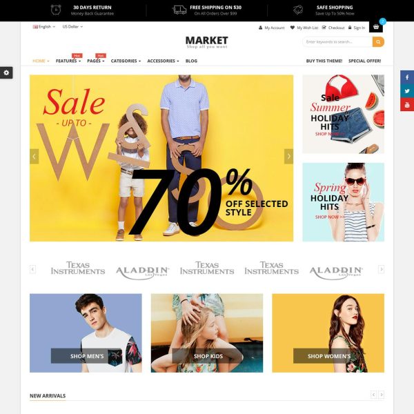 Download Market - Multipurpose eCommerce HTML Template Clean, modern and multipurpose HTML Template