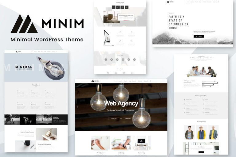 Download Minim - Minimal WordPress Theme Minimal Woocommerce for business, Digital Agency, Multipurpose responsive, Blogging Websites, travel