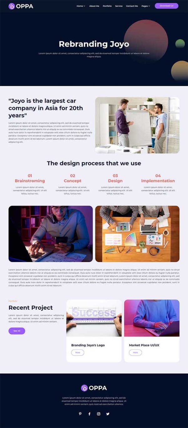 Download Oppa - Personal Portfolio Web Template Creative Personal Portfolio Web Template by Nathatype