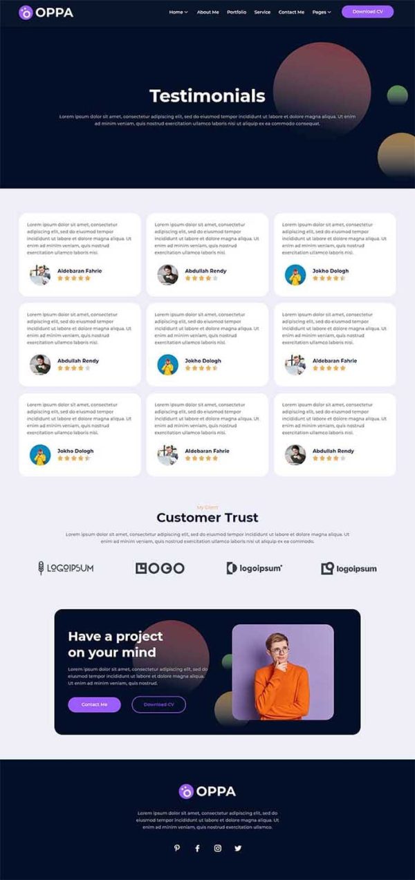 Download Oppa - Personal Portfolio Web Template Creative Personal Portfolio Web Template by Nathatype