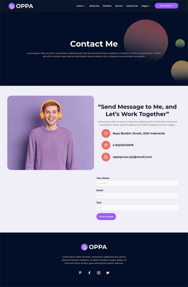 Download Oppa - Personal Portfolio Web Template Creative Personal Portfolio Web Template by Nathatype