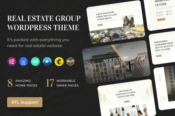 Download Real Estate Group WordPress Theme + RTL Real Estate Group WordPress Theme, Apartment, Property showcase, villas, complex, house, land