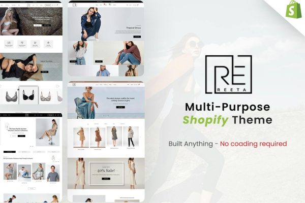 Download Reeta - 10 Demos Multipurpose 2.0 Shopify Theme Multiple Fashion Demos Responsive eCommerce Design. Fashion Products, Clothing, Shoes Store Websites