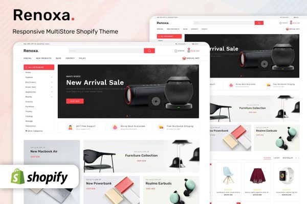 Download Renoxa - Multipurpose E-commerce Shopify Template Optimized Performance and Fast Loading