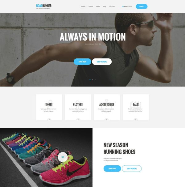 Download Run Gran Sports Apparel & Gear Store WordPress Theme