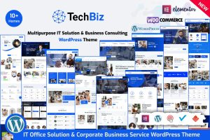 Download Techbiz - Multipurpose IT Solution Business Theme Techbiz is coded with beautiful and clean code and the power of Elementor. Fast & Easy to Customize!