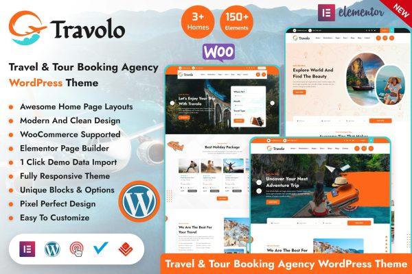 Download Travolo - Travel & Tour Booking WordPress Theme Travolo is designed for travel agencies, tour booking, holiday, vacation