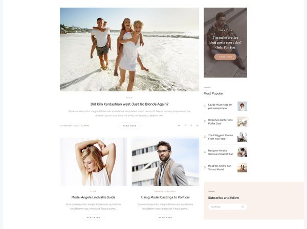 Download Trendion A Personal Lifestyle Blog and Magazine WordPress Theme