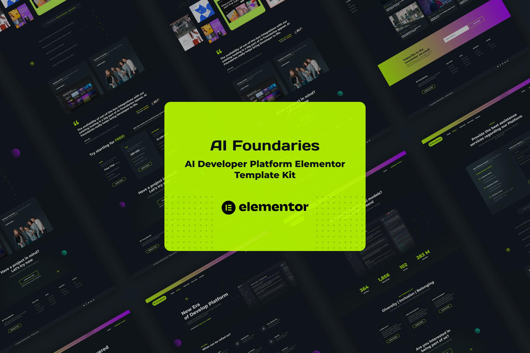 Download AI Foundaries - Software Developer Platform Elementor Template Kit