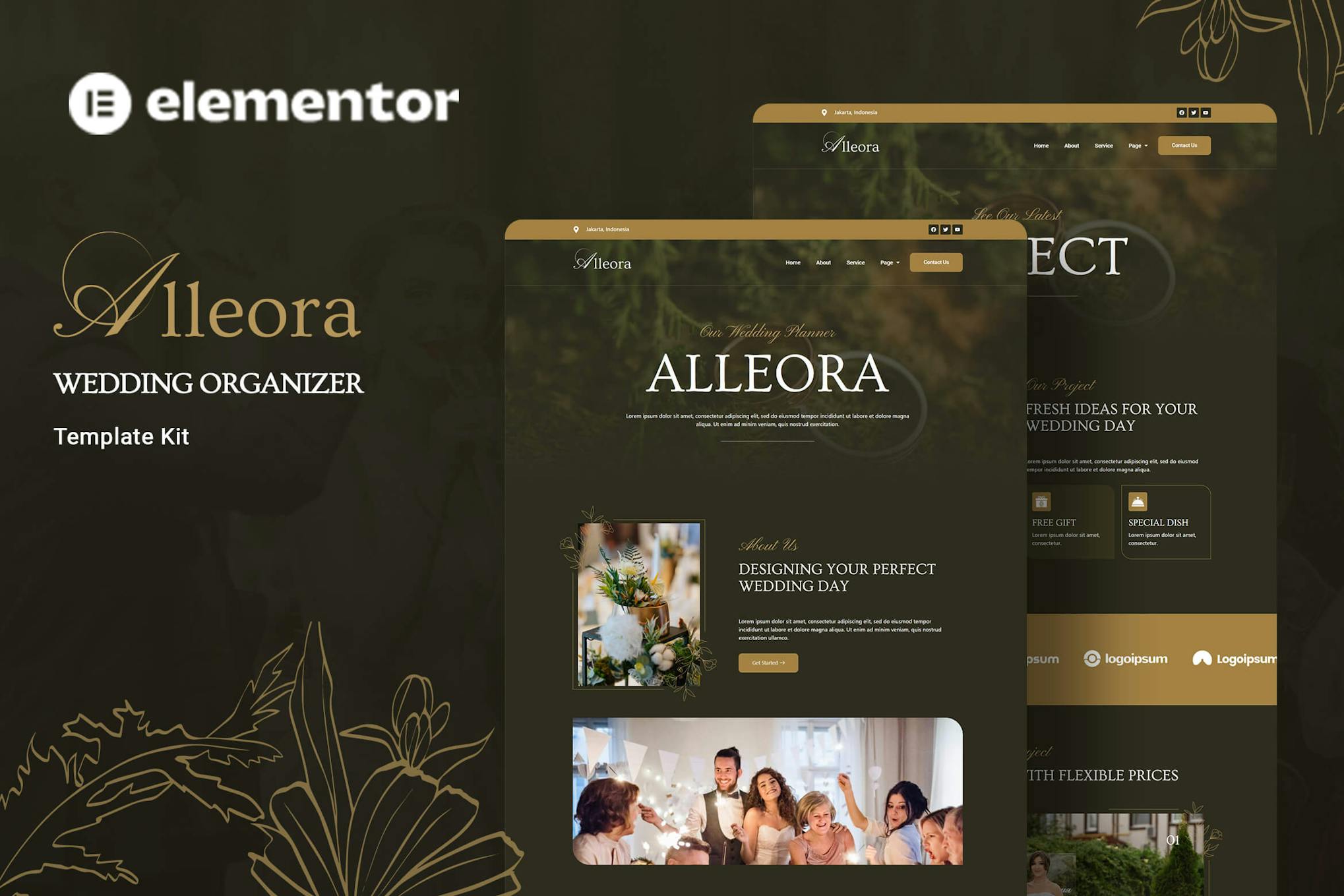 Download Alleora - Wedding Organizer Elementor Template Kit