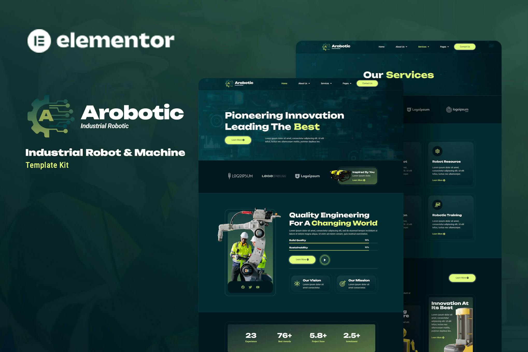 Download Arobotic - Industrial Robot & Machine Elementor Template Kit