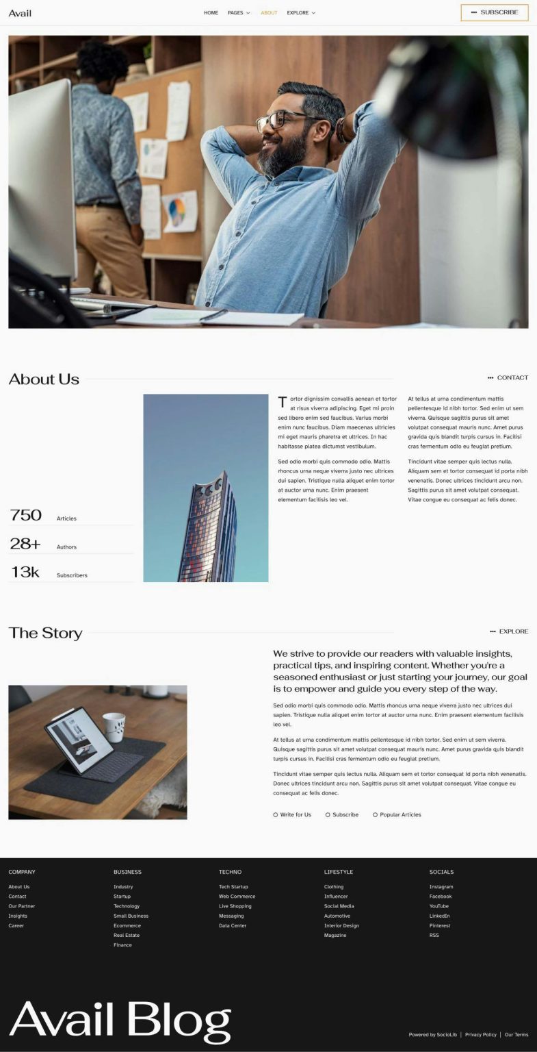 Download Avail - Modern Blog & Magazine Elementor Template Kit