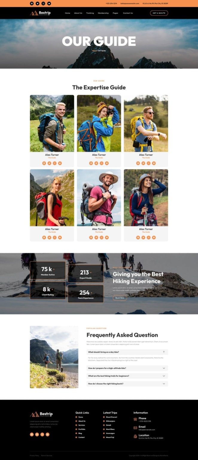 Download Bestrip - Hiking & Mountain Elementor Template Kit