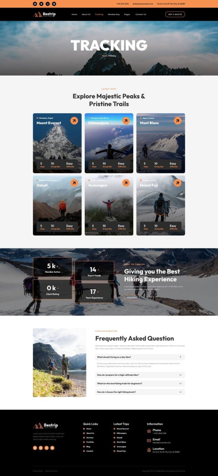 Download Bestrip - Hiking & Mountain Elementor Template Kit