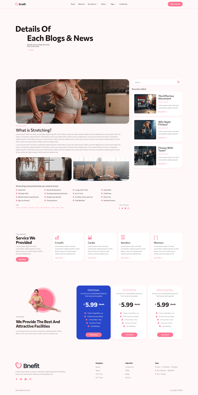 Download Bnefit - Gym & Fitness Center Elementor Template Kit