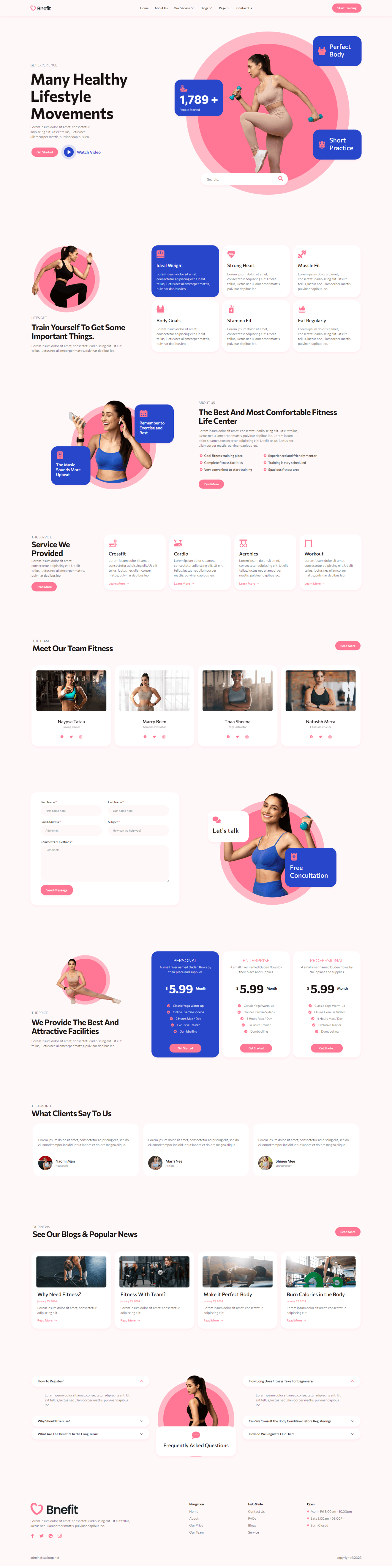 Download Bnefit - Gym & Fitness Center Elementor Template Kit