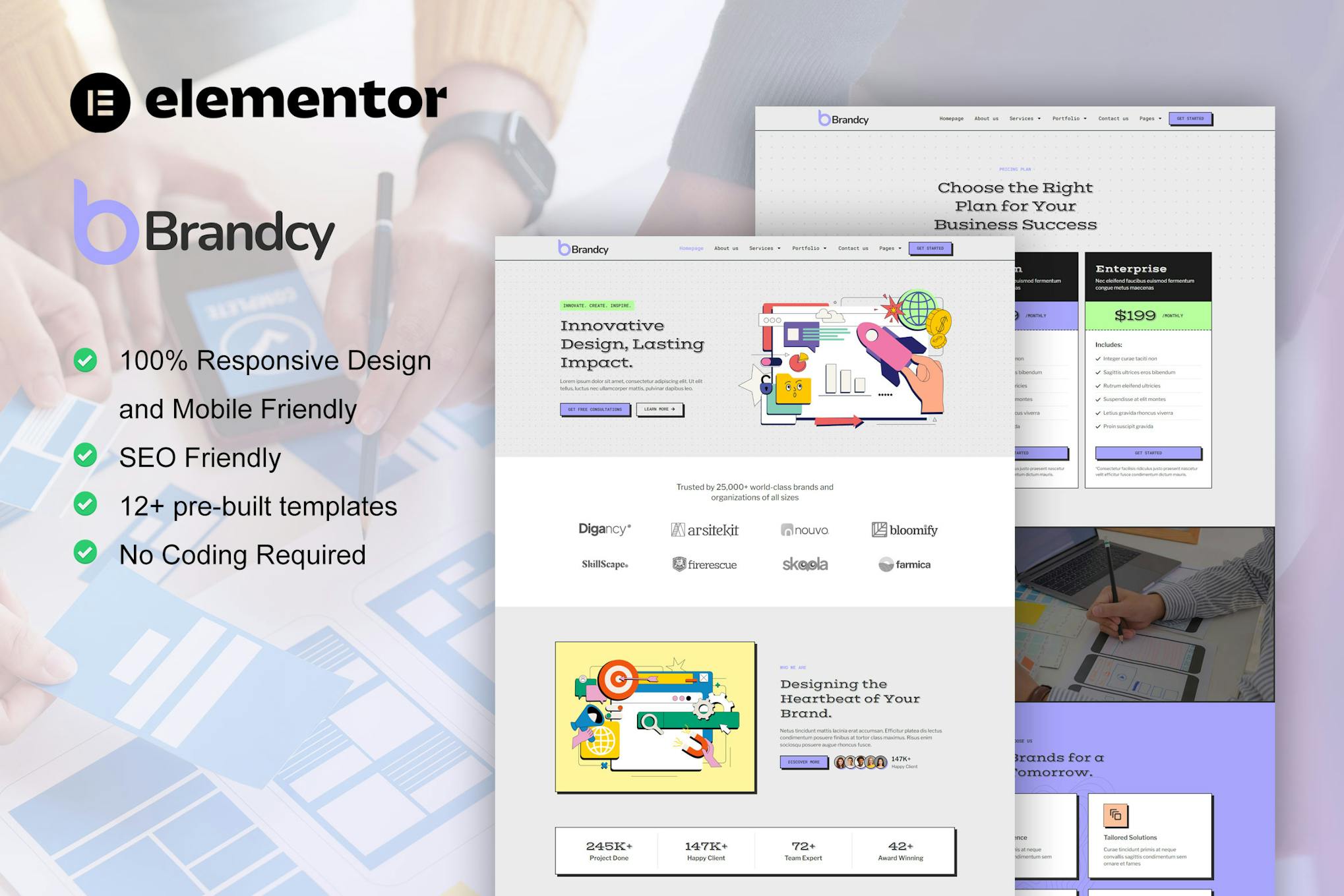 Download Brandcy - Branding & Digital Marketing Agency Elementor Template Kit