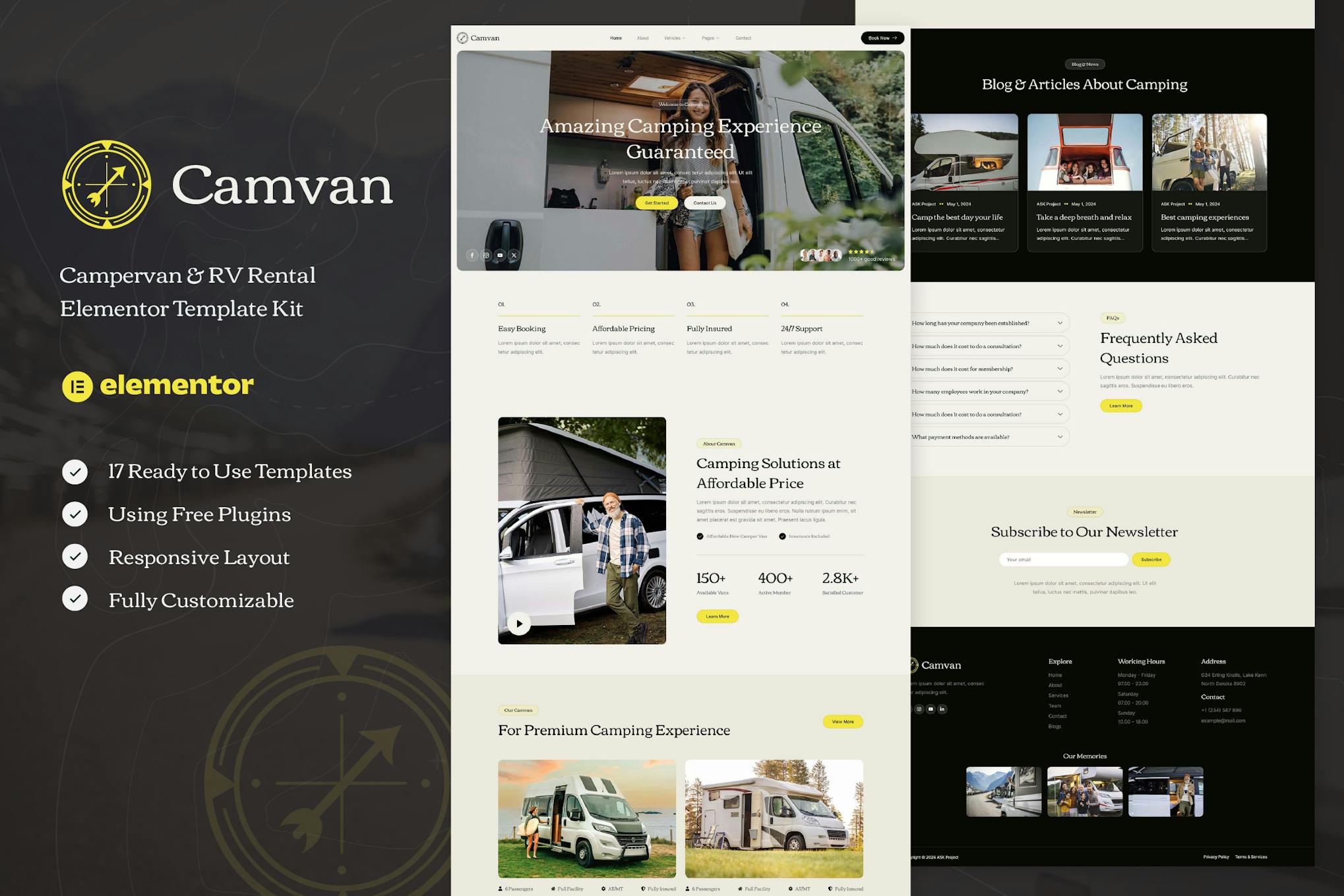 Download Camvan - Campervan & RV Rental Elementor Template Kit