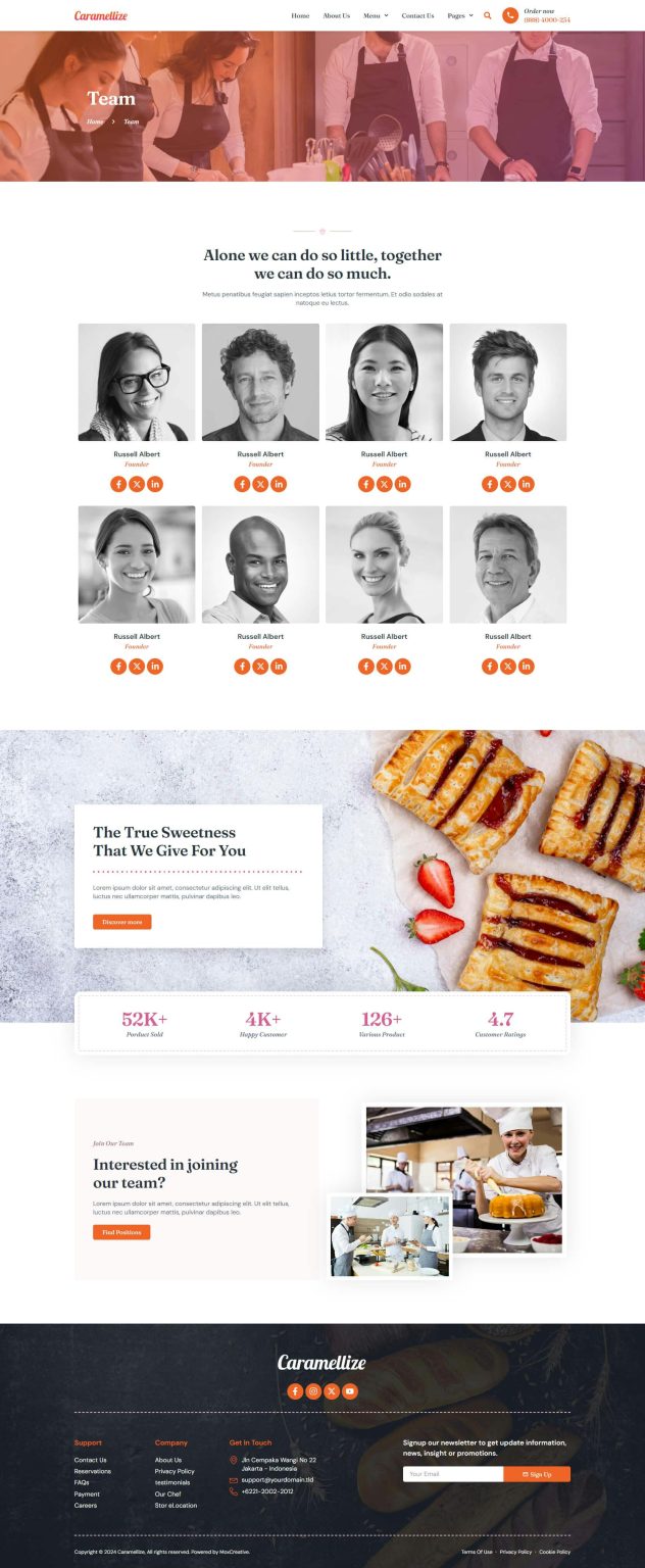 Download Caramellize - Bakery & Pastry Elementor Pro Template Kit