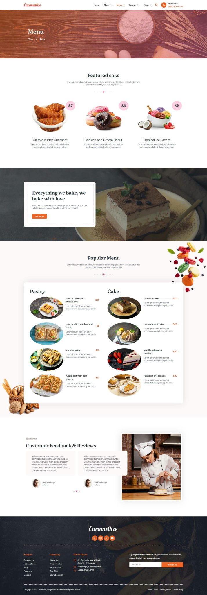 Download Caramellize - Bakery & Pastry Elementor Pro Template Kit