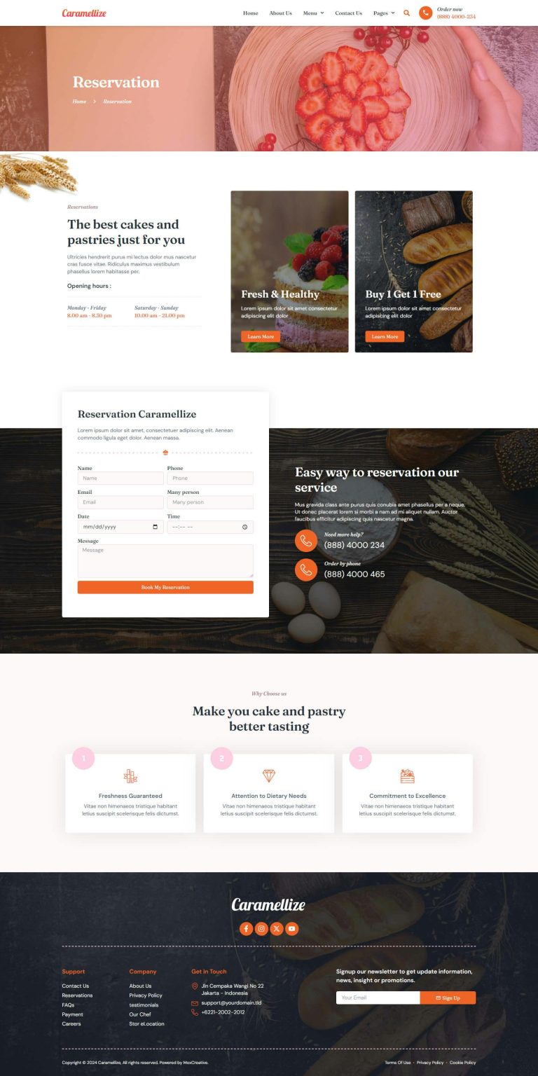 Download Caramellize - Bakery & Pastry Elementor Pro Template Kit