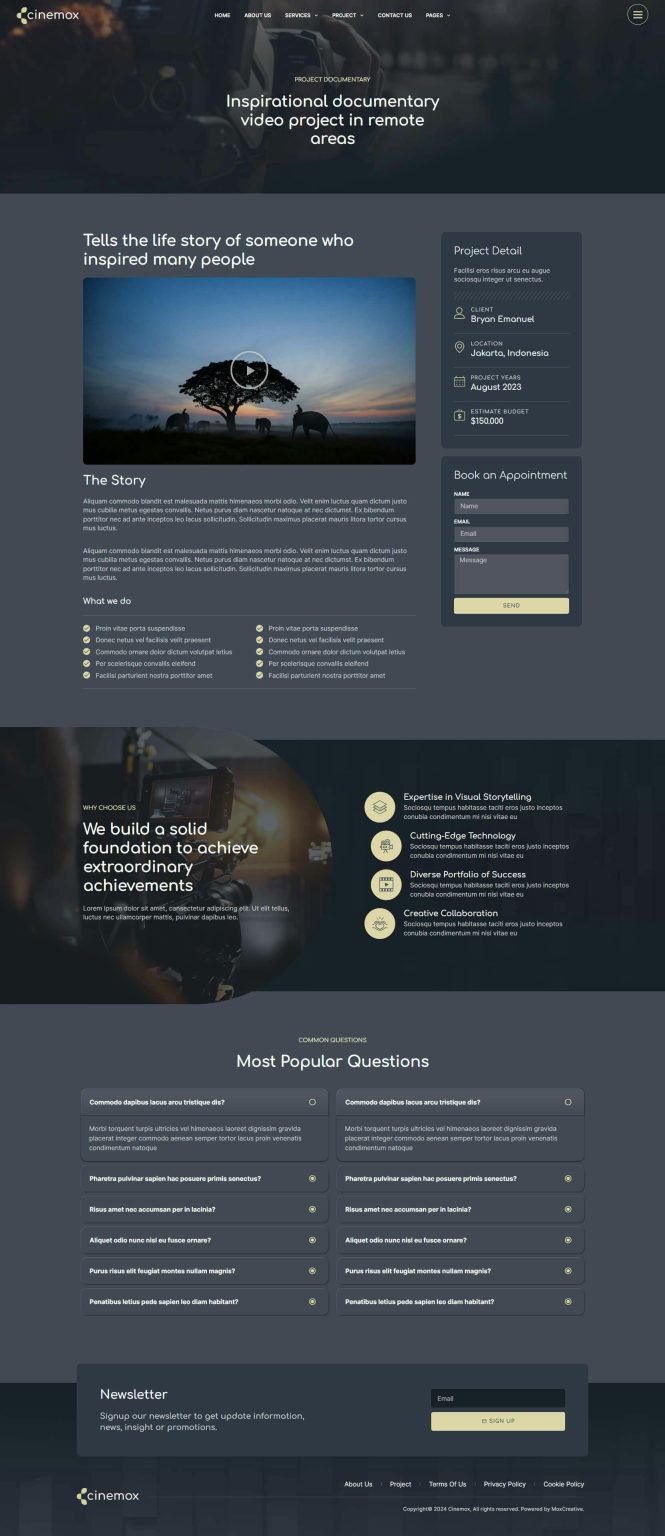 Download Cinemox - Video Production Company Elementor Pro Template Kit